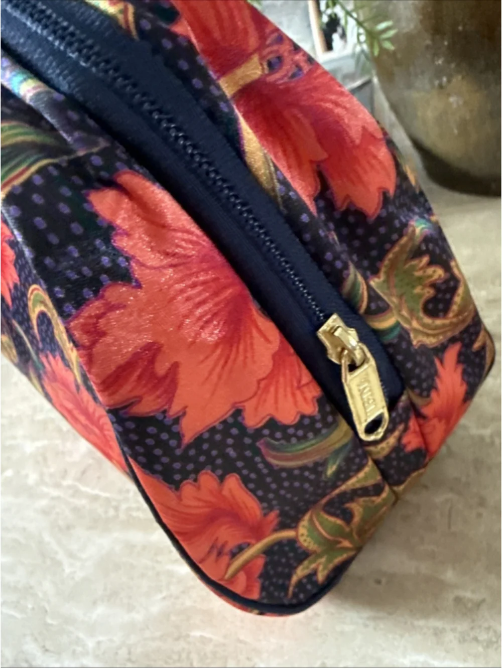 Trina Inc Floral Cosmetic Travel Bag 1960s